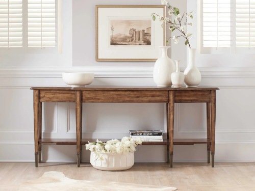 Skinny Rectangular Wood Console Table