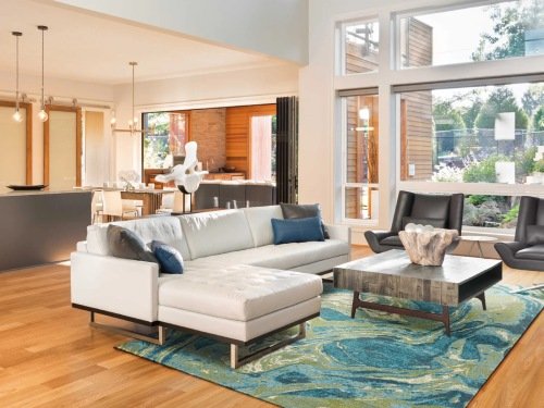 Watercolors Abstract Area Rug