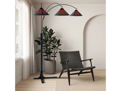 Mica Espresso Bronze Amber Floor Lamp