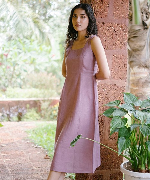 A-Linen Midi Dress