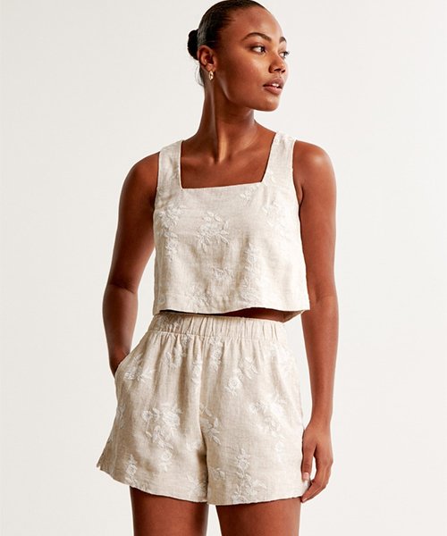 Linen Pull-On Shorts