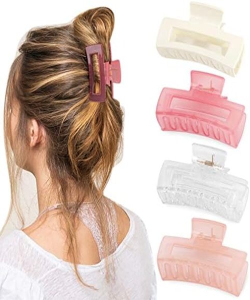 Rectangular Acrylic Hair Clip (Set of 4)