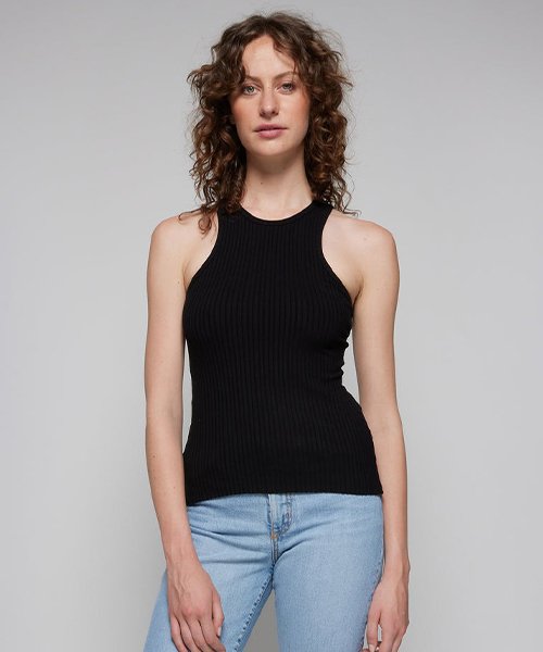 Ribbed cutaway tank top