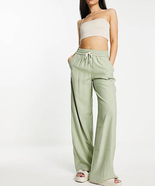 Wide Leg Pull-On Pants